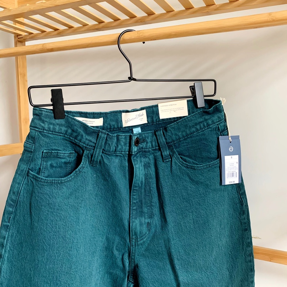 Universal Thread Teal High-Rise Vintage Straight Jeans, Size 8 • NWT
